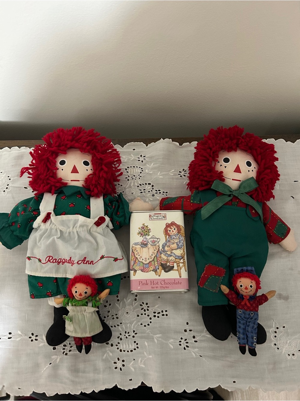Raggedy Ann & Andy Doll Set — Red Hair with Green Outfits